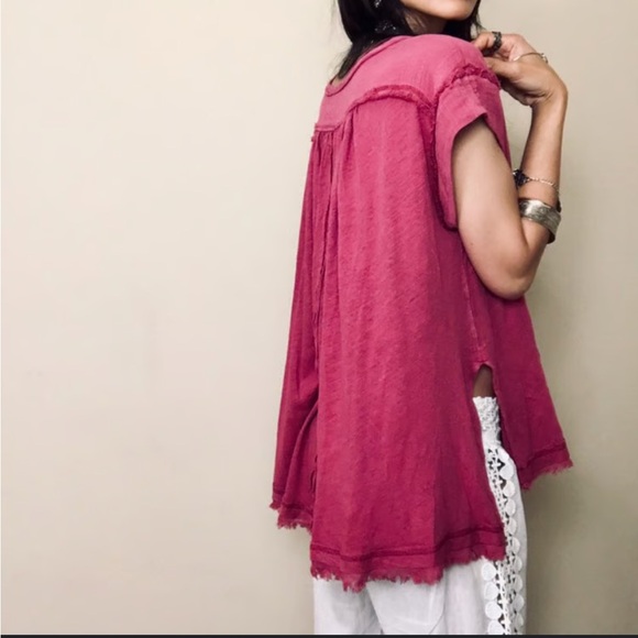 Free People Raspberry Boho Blouse - Picture 3 of 13
